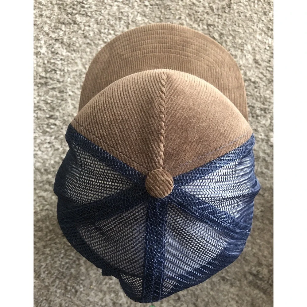 Modelo Cerveza Snapback Hat Corduroy Rop Cap Brown/Blue Trucker NWOT